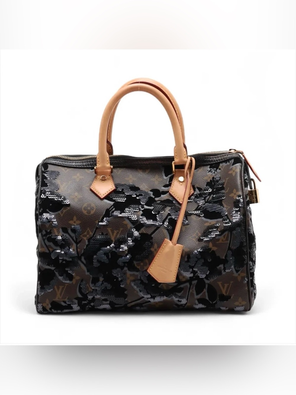 Louis Vuitton Fleur de Jais Speedy 30 Monogram Floral Sequins